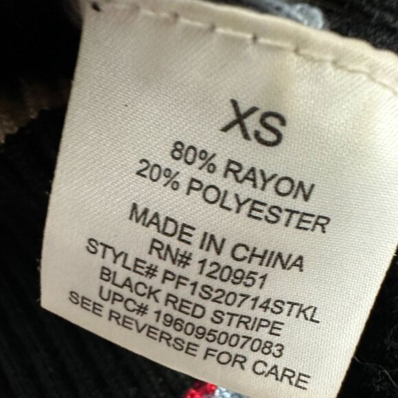 Pink Republic Size XS Black Red Striped Turtleneck Sweater - Picture 4 of 5